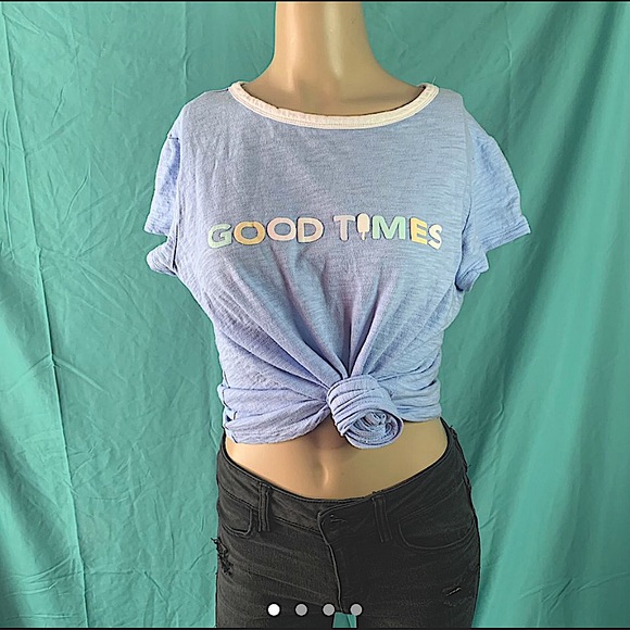 COPY - “GOOD TIMES” LIGHT BLUE COOL SUMMER TSHIRT - Picture 2 of 4